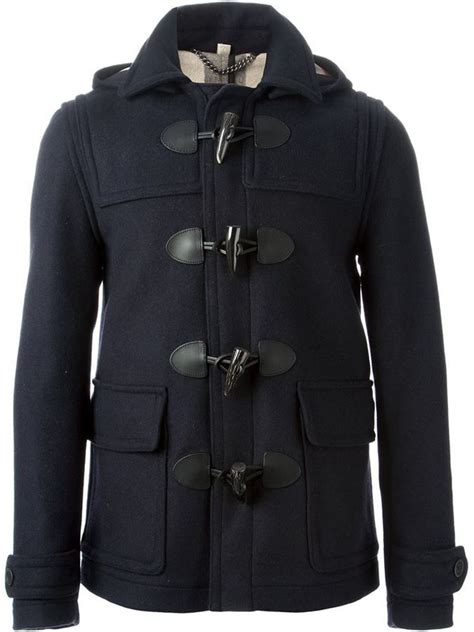 burberry brit pea coat navy|Burberry men's duffle coat.